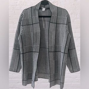 Women’s Black and White Open Blazer Jacket - Size: Petite Large